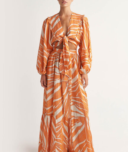5074 Maxi Falda Naranja