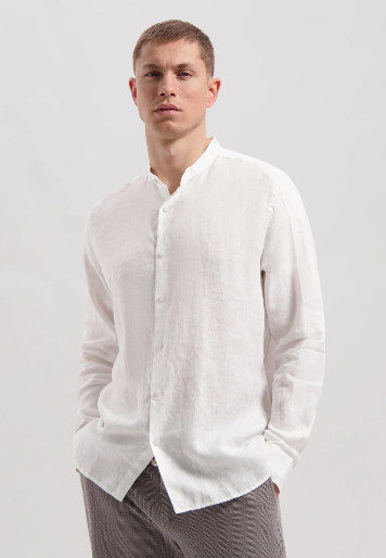 The Jagger Mao Shirt Linen White