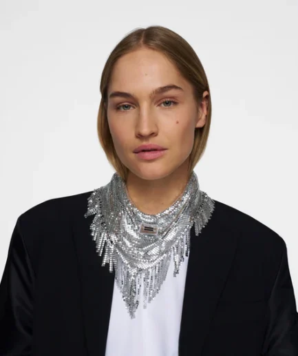 Necklace Scarf Plateada