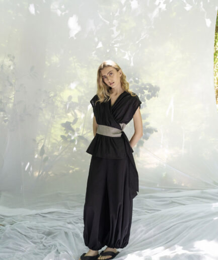 Pleated Trousers Black