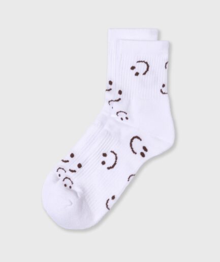 931 Socks All- Over Smile White