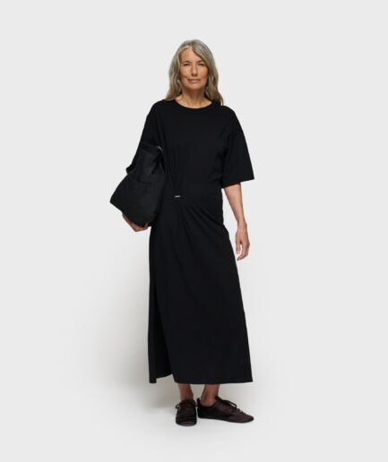302 Tee Dress Gathering Black