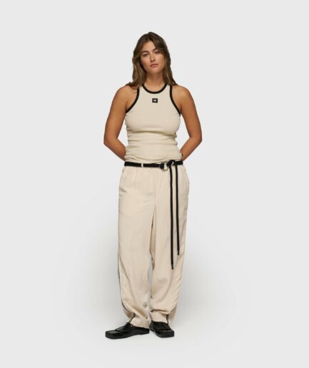 Wide Tapered Pants Tencel Light Earth
