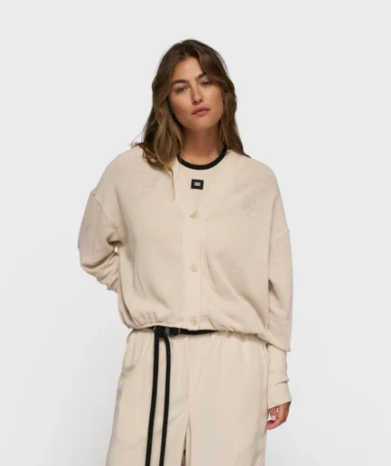 856 V-Neck Cardigan Mesh Light Earth