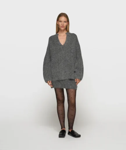 101 Mini Hairy Knit Skirt
