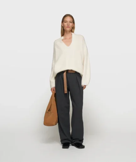 607 V-neck Hairy Knit Sweater