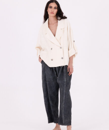 S209 Chaqueta Cruzada Blanco Encaje