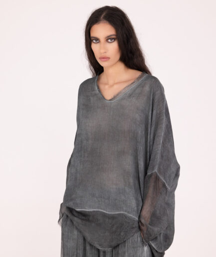 S171 Camiseta Manga Larga Gris Esmeralda