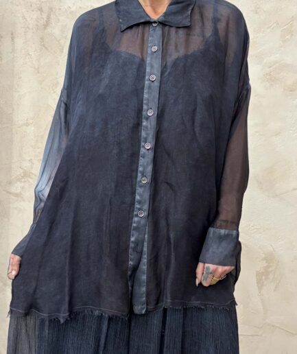 S193 Camisa Boxy Azul Noche