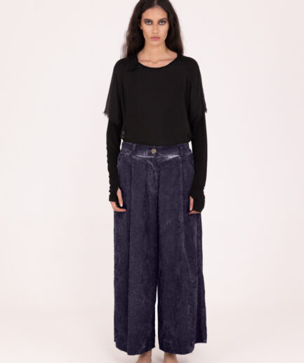 S183 Pantalones Palazzo Azul Noche