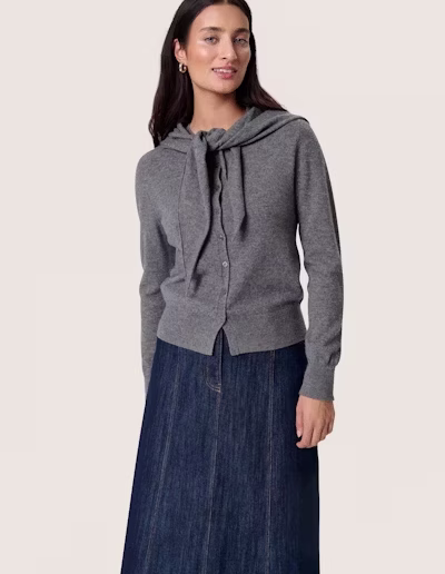 Molina Scarf Cardi Grey Melange