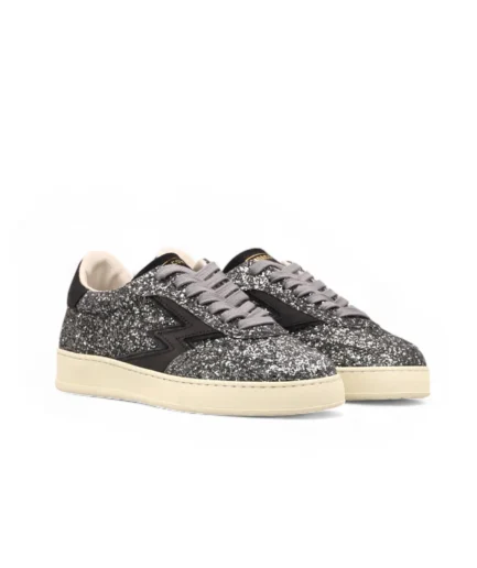 GUNMETAL GLITTER CLUB SNEAKER BLACK