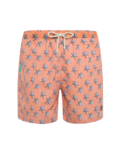 114 Bañador Bermuda Estampado Estrella de Mar naranja