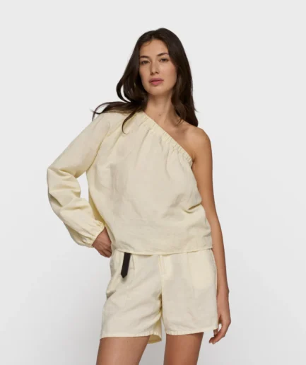 406 One Shoulder Top Linen