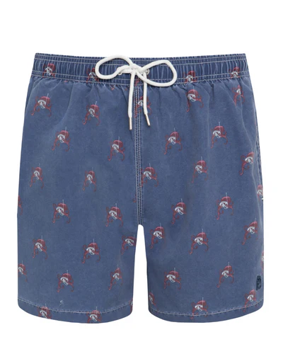 107 Bañador Bermuda Estampado Pulpo Buceador Azul